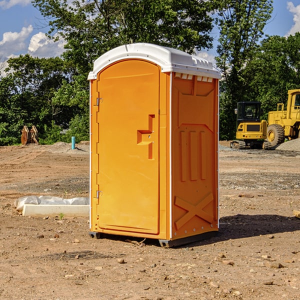 how often are the porta potties cleaned and serviced during a rental period in Gallion